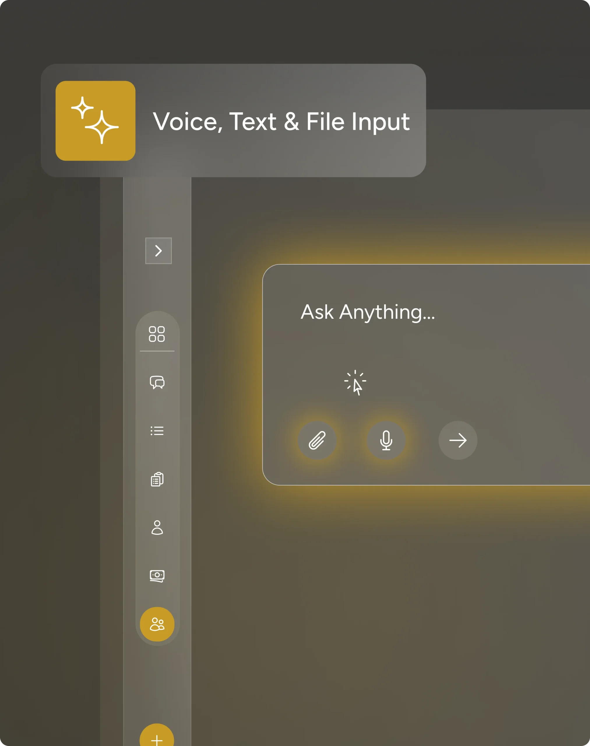 Voice, Text & File Input feature